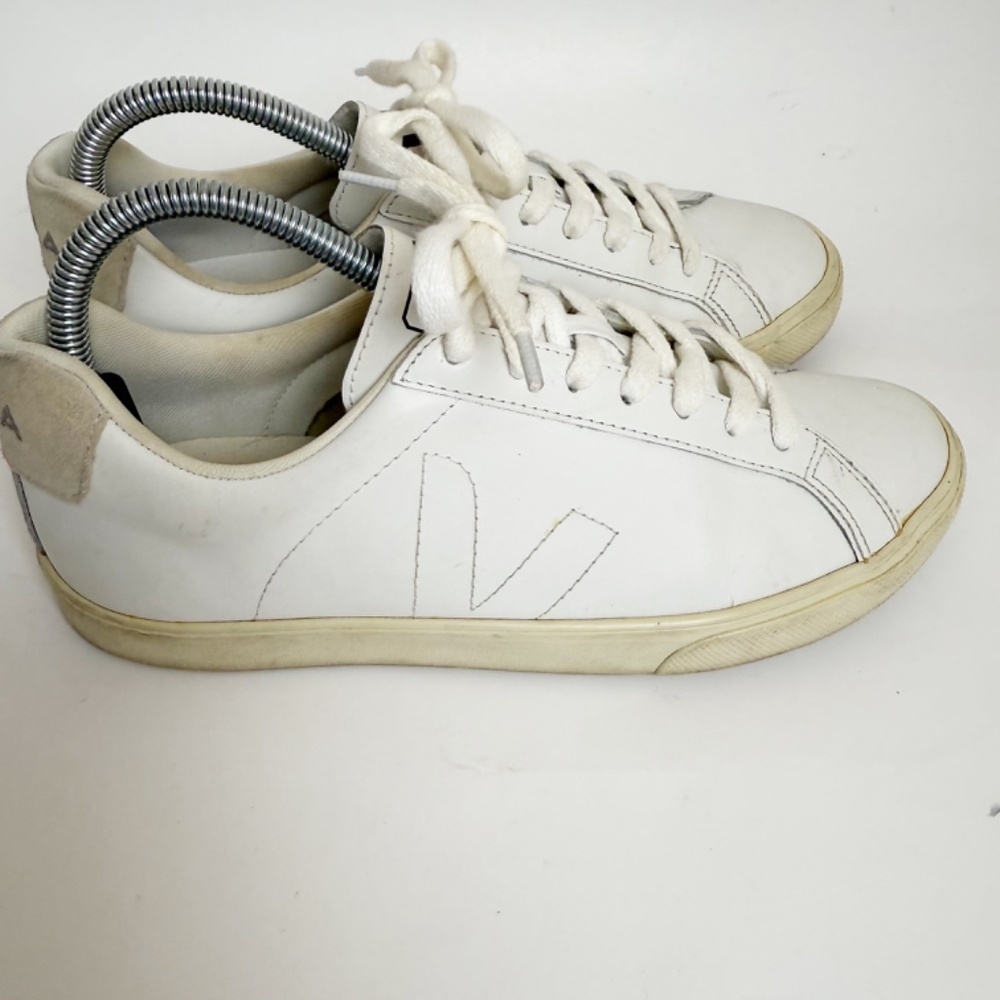 Veja Espiar White Leather Sneakers Size 8 - Picture 3 of 8